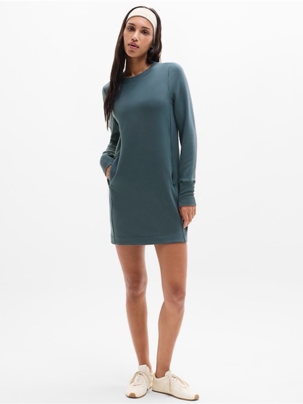 NWT Athleta Coaster Luxe Sweatshirt Dress in Eden - Size S